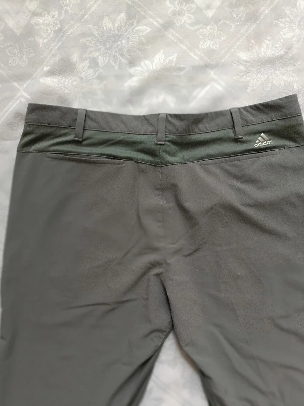 Adidas Pants Mens Athletic Performance Stretch Lightweight 38x34 Gray UV Protect